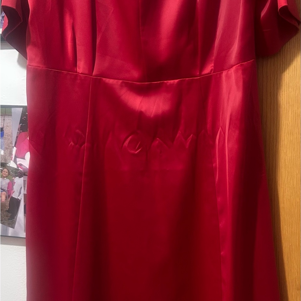 Elegant Red Satin Dress